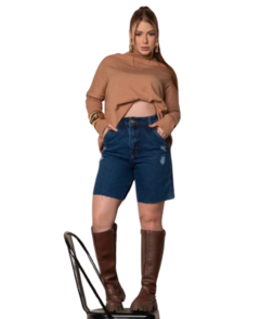 Bermuda jeans feminina