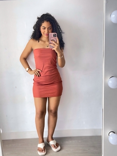 Vestido canelado curto - comprar online