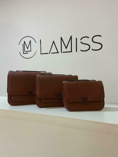 Bolsa couro marrom escuro