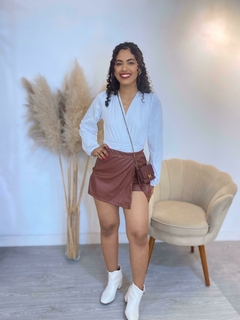 Short saia couro na internet