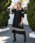 Vestido lista oversized na viscolycra