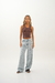 SD359 - Wide Leg Roturas Denim Con Cinto Celeste (Scarlett)