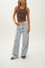 SD359 - Wide Leg Roturas Denim Con Cinto Celeste (Scarlett) - tienda online