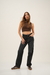 SD415 - Straight Cropped Denim Negro Gastado Rígido (Brown) - comprar online
