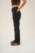 Imagen de SD415 - Straight Cropped Denim Negro Gastado Rígido (Brown)