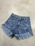 SD384 - Short Denim Azul Rígido Desflecado Con Muchas Roturas (Bonnie)