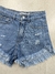 SD384 - Short Denim Azul Rígido Desflecado Con Muchas Roturas (Bonnie) - comprar online