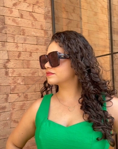 Solar quadrado preto hastes coloração animal print - comprar online