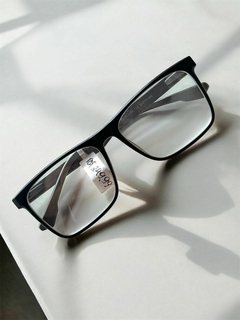 armação quadrada masculina preta com cinza - comprar online