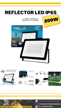 Reflector 200W IP65 ALTA POTENCIA PARA CANCHAS