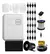 Kit Cerca Alarme Intelbras ELC 6012 Net com 6 hastes e 3 sensores, incluindo central de alarme, fios, sirene e controle remoto.