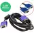 Cabo VGA de 1.8 metros, com conectores azuis e pretos, ideal para conexão de monitores.
