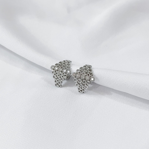 Meia argola colmeia com zircônias