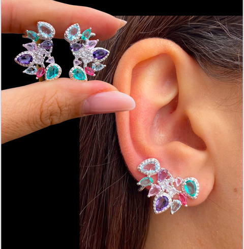 Earcuff bride gotas coloridas