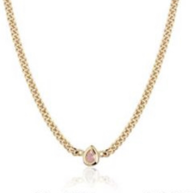 Colar grumet dupla com cristal