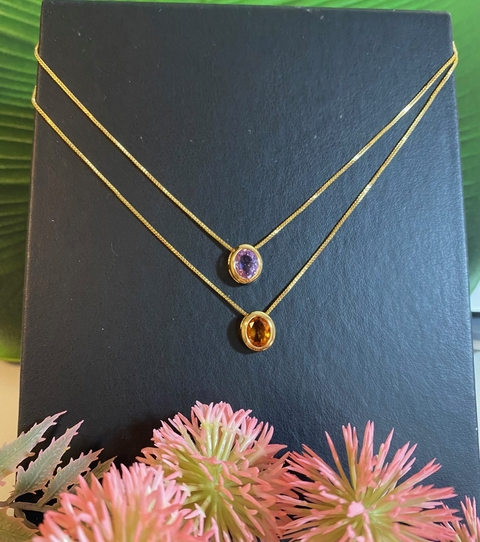 Colar Escapulário Citrino