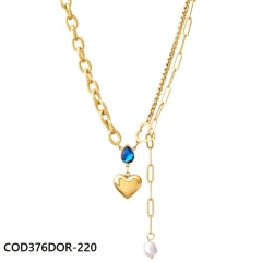 Collar con Circón Gotitas de Agua en Forma de Corazón en internet