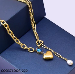Collar con Circón Gotitas de Agua en Forma de Corazón - comprar en línea