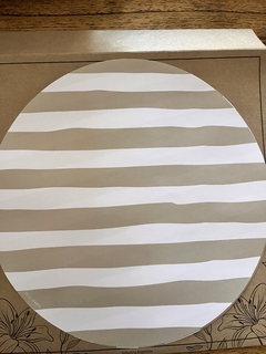 Plato de sitio de papel Rayas color cemento