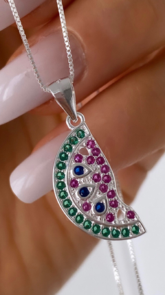 Conjunto de plata 925 sandía brillsntes de 45 cm