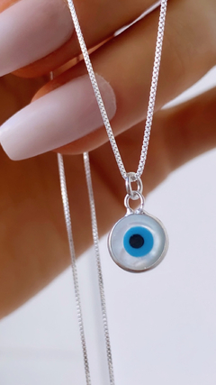 Conjunto de plata 925 ojo turco 45 cm - comprar online