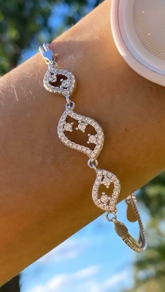 pulsera de plata 925 y piedras brillantes
