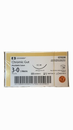CATGUT CROMADO 3-0; AG.3.0CM- COVIDIEN