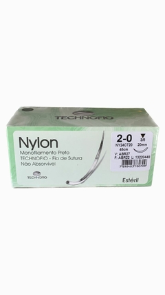 NYLON PRETO 2-0 45CM 3/8 TRG AG. 2,0CM CX/24 UND- TECHNOFIO