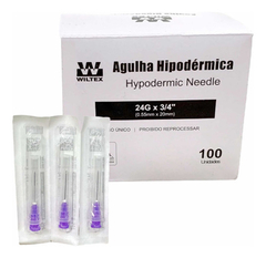 AGULHA HIPODERMICA 20X5,5 (24GX3/4) CX/100- WILTEX