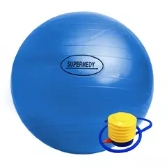 BOLA DE GINASTICA 65CM AZUL - SUPERMEDY