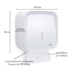 TOALHEIRO BRANCO 2/3 DOBRAS - INVOQ CENTER - comprar online