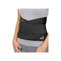 FAIXA ABDOMINAL PRETO C/ HASTES FLEXIVEL P/M