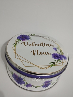 Lata Central con 100 chocolates Casamiento 15 años Cumpleaños - F-Diseños 