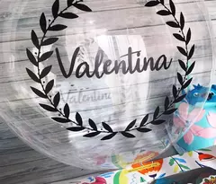Globo burbuja cristal mediano + vinilo personalizado - comprar online