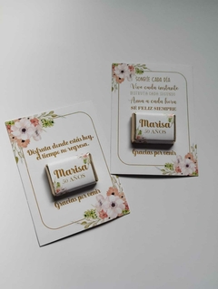 Souvenir tarjeta con chocolate personalizado - F-Diseños 