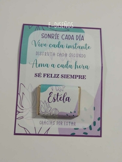 Souvenir tarjeta con chocolate personalizado - F-Diseños 