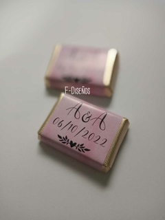 Chocolates personalizados SOUVENIR CASAMIENTO BODA x 50 unidades - comprar online