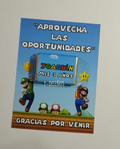 Souvenir tarjeta con chocolate personalizado en internet