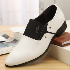 Sapatos de couro de bico fino casual masculino - buy online