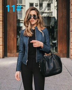 Jaqueta de couro ecológico com zíper - Wonderful Accessories