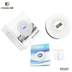 Mais novo alarme digital led 2 em 1 de fumaça de gás co detector de monóxido