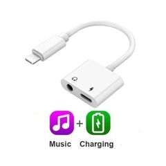 ADAPTADOR LIGHTNING IPHONE E IPAD CABO CARREGADOR + P2 CARREGA COM O FONE (1056)