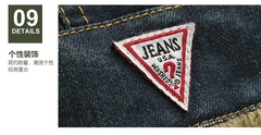 Imagem do Jaqueta jeans azul de lã quente masculina, casacos casuais