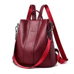 Anti-roubo de couro mochila feminina do vintage bolsa de ombro senhoras alta cap - loja online