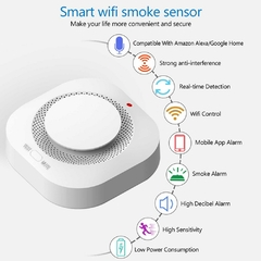 Detector fumaça, Tuya WiFi Sensor, Alarme de Segurança Doméstica - Wonderful Accessories