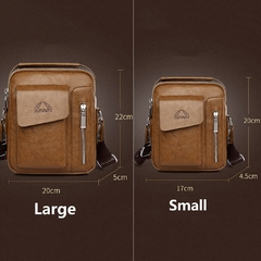 Imagem do Bolsas de ombro impermeáveis de couro para homem, bolsa crossbody