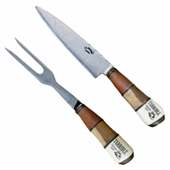 Set Asado cuchillo tenedor ac. carbono - comprar online