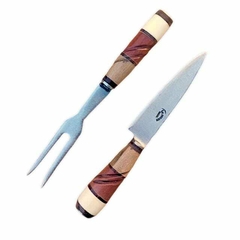 Set Asado cuchillo tenedor ac. carbono