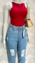 Cropped regata canelado premium