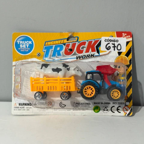 (670) - Tractor con vaca en blister auto